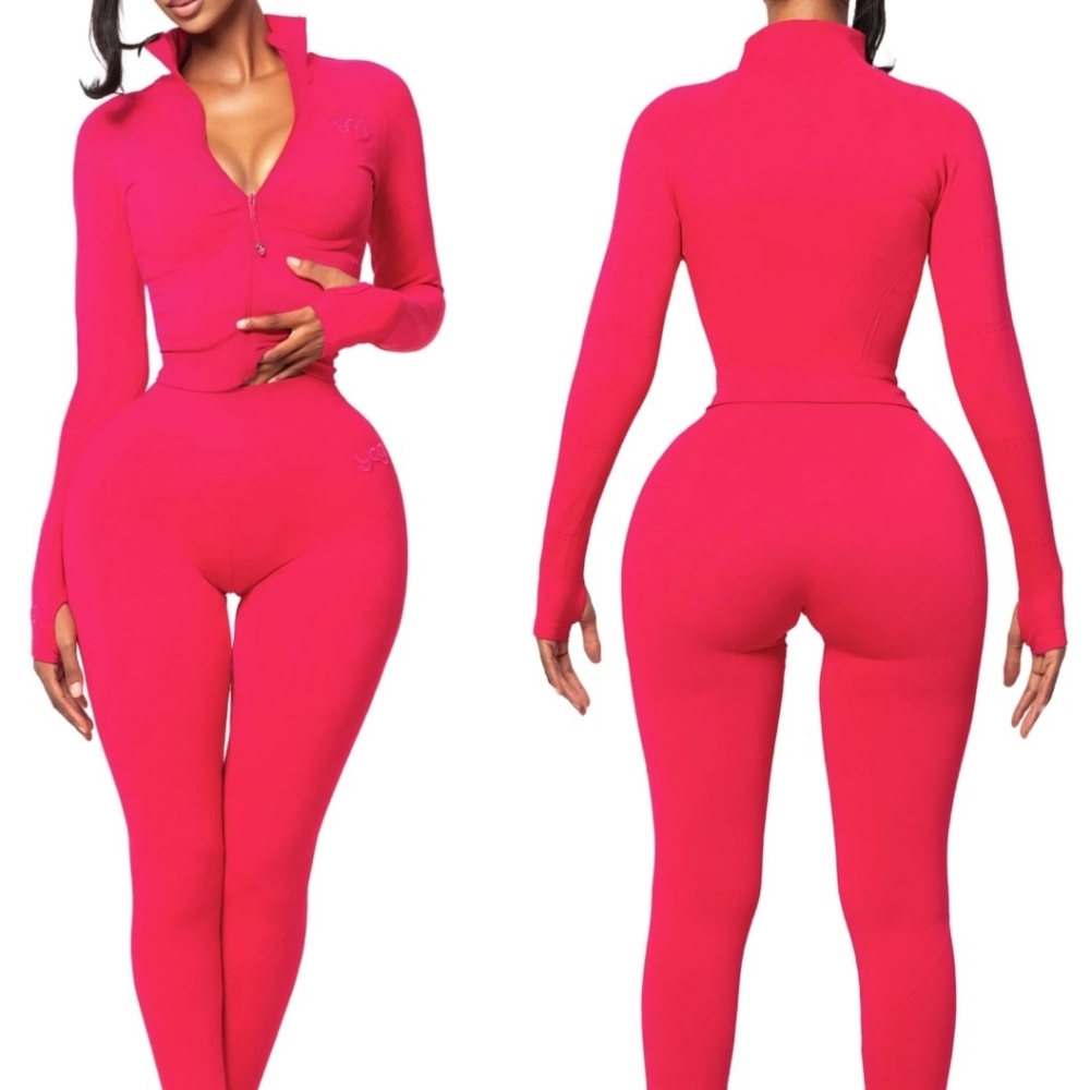 Yagi World Bon bon Sculpt Set - Zip up jacket and zip leggings XS